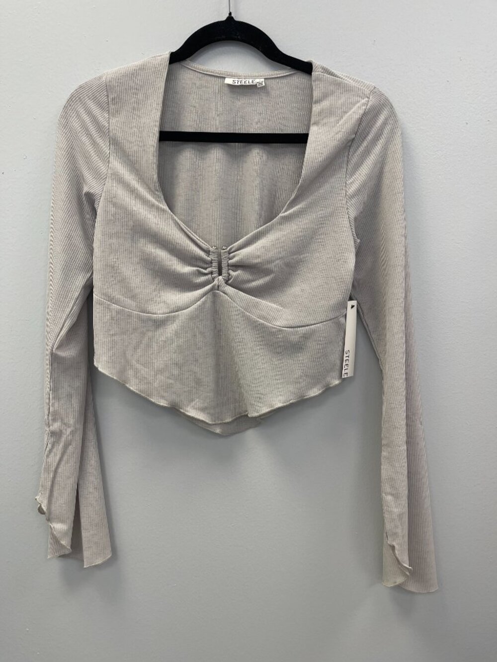 Steele Spencer Knit Top in Grey-Silver - NWT